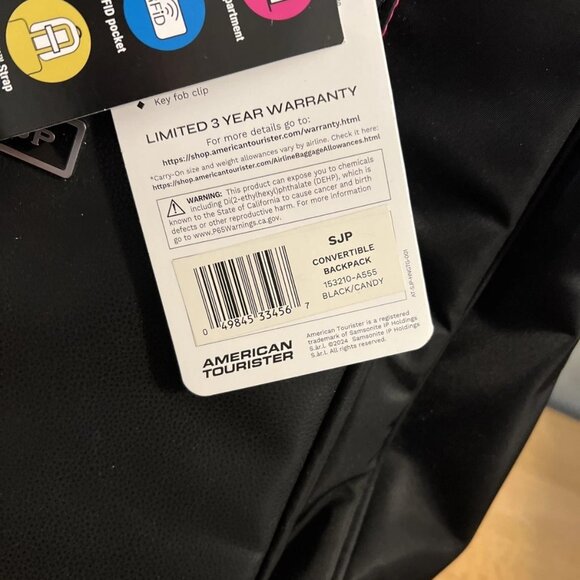 Sarah Jessica Parker 16" RFID Backpack - Black/Candy - Picture 5 of 7